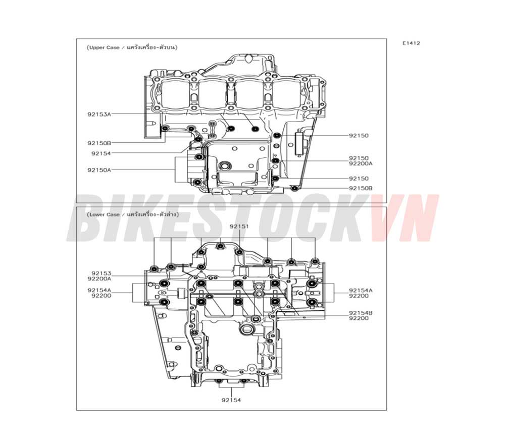 ENGINE CRANKCASE BOLT PATTERN