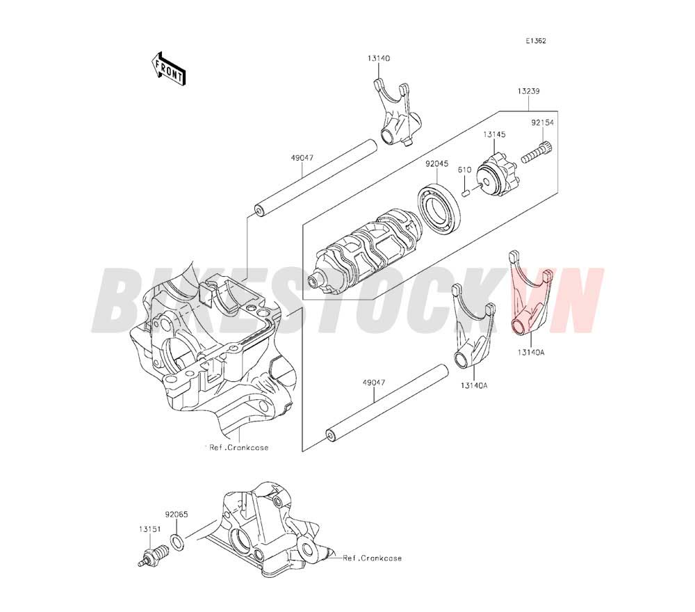 ENGINE GEAR CHANGE DRUM/SHIFT FORK(S)