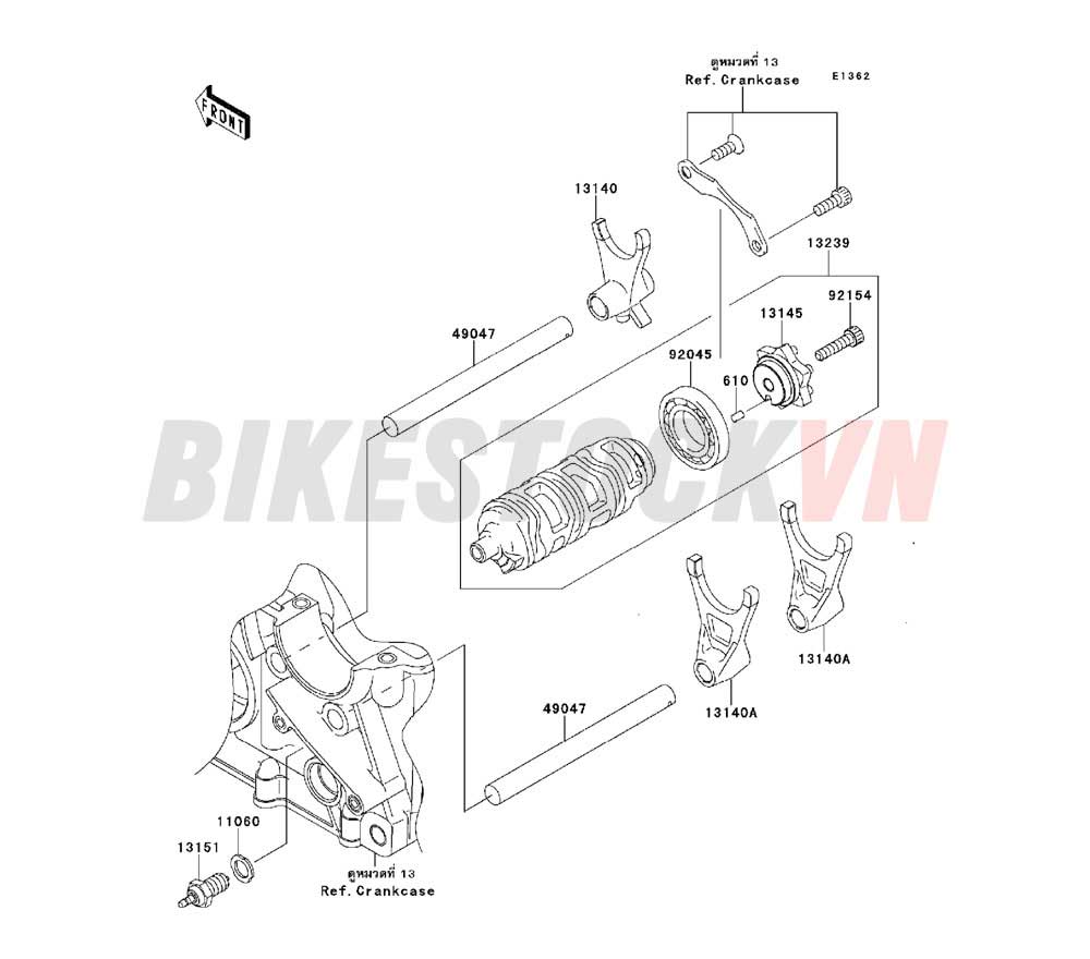 ENGINE GEAR CHANGE DRUM/SHIFT FORF(S)