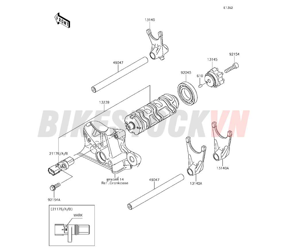 ENGINE GEAR CHANGE DRUM/SHIFT FORK(S)