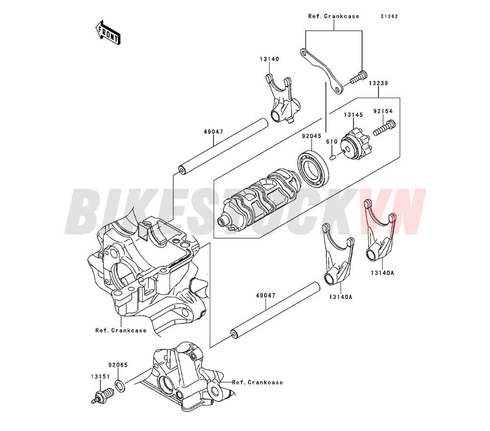 ENGINE GEAR CHANGE DRUM/SHIFT FORK(S)