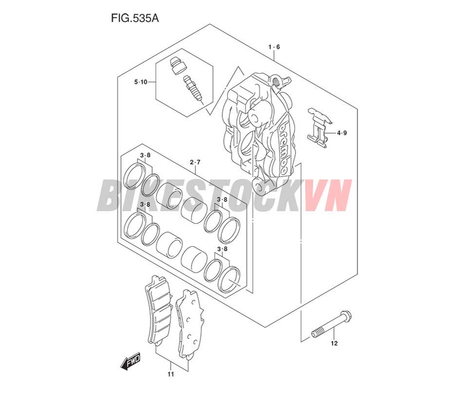 FIG-535A_NGÀM PHANH TRƯỚC