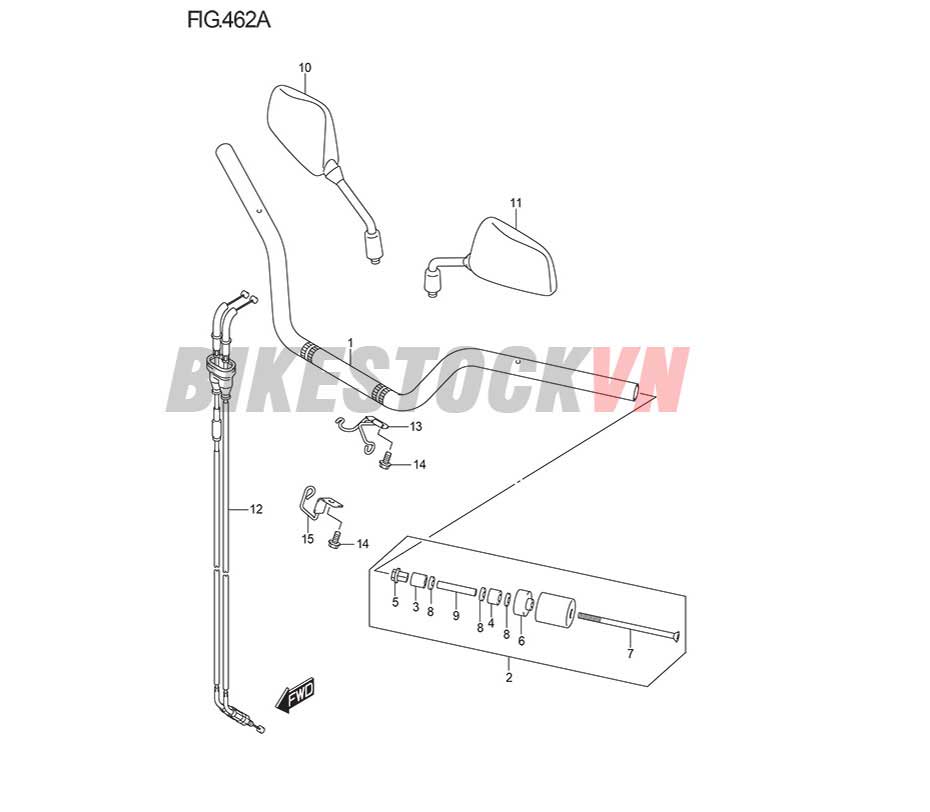 FIG-462A_ỐNG TAY LÁI/ GƯƠNG