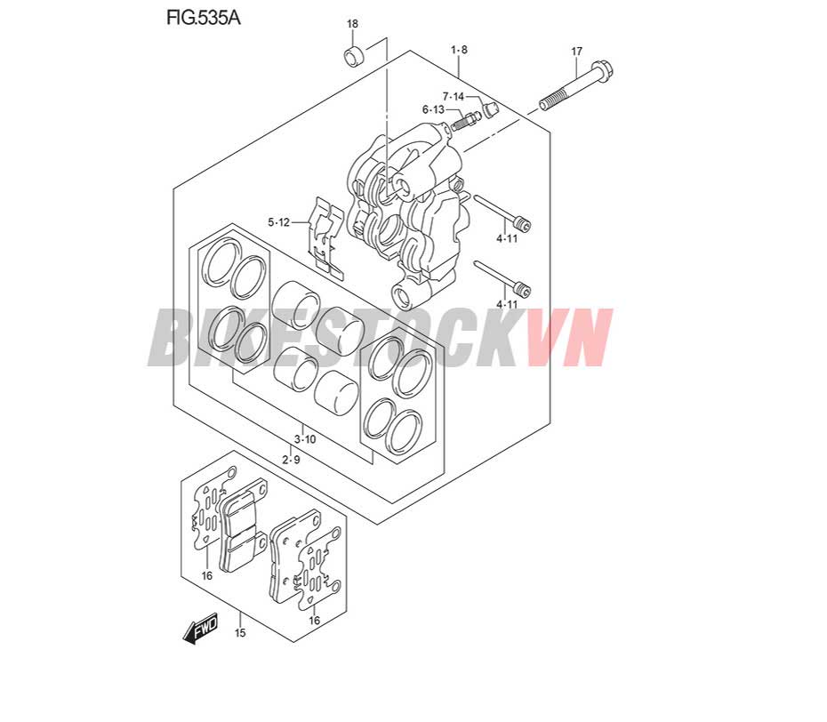 FIG-535A_NGÀM PHANH TRƯỚC