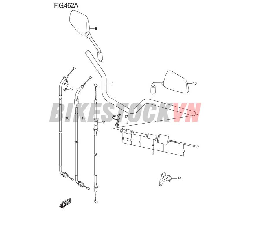 FIG-462A_ỐNG TAY LÁI/ GƯƠNG