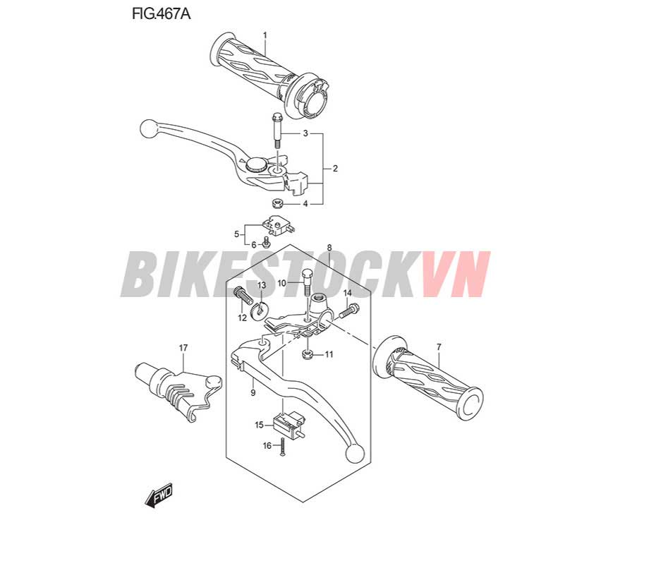 FIG-467A_TAY NẮM/ TAY THẮNG TAY CÔN