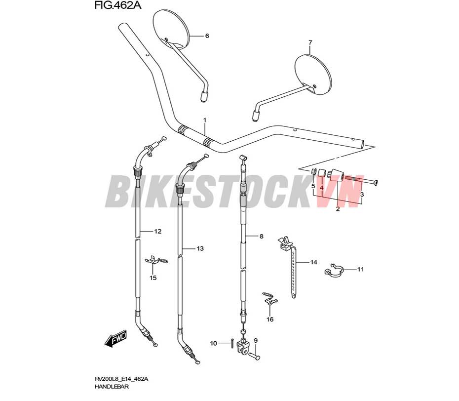 FIG-462A_ỐNG TAY LÁI/ GƯƠNG