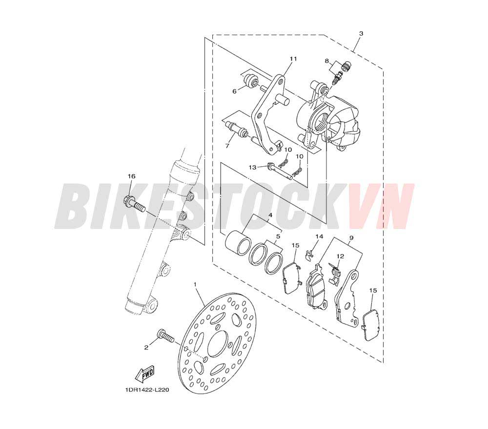 FRONT BRAKE CALIPER(1WC3/4)