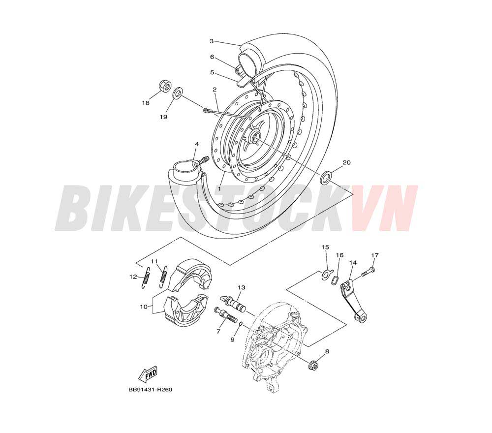 REAR WHEEL FOR SPOKE WHEEL (BB94)