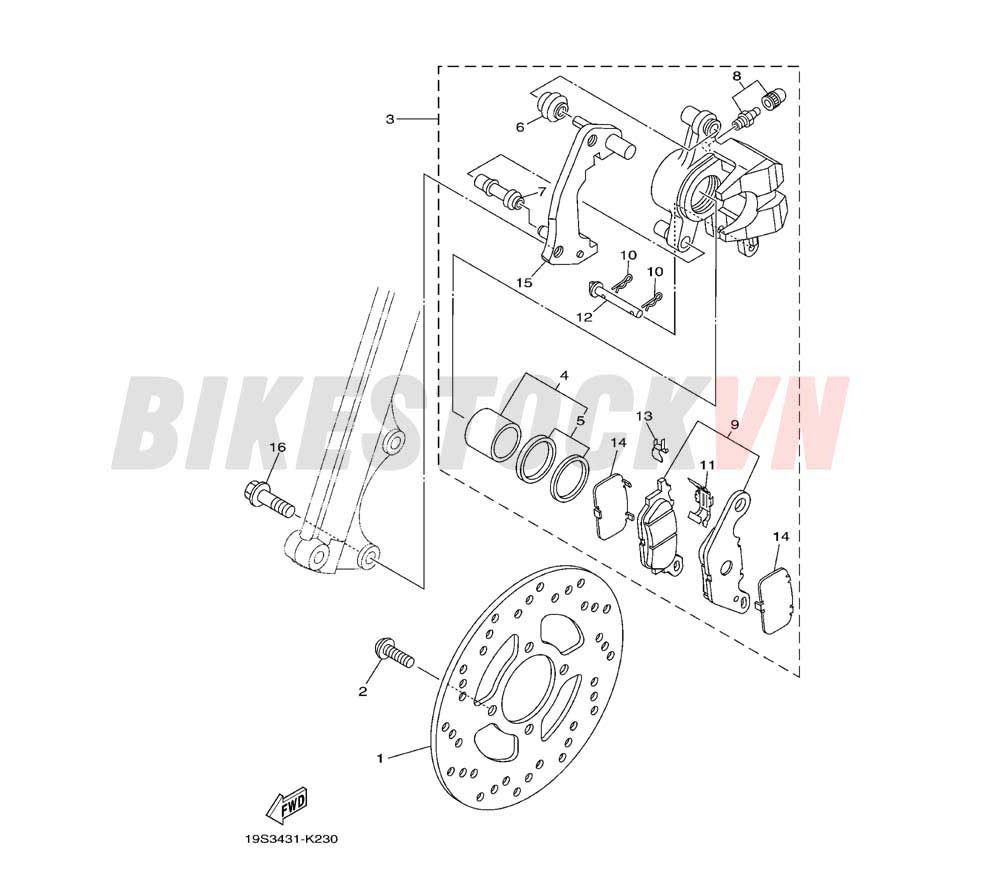 FRONT BRAKE CALIPER (20B4/5/6)