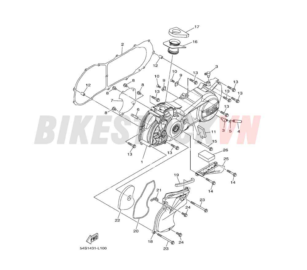 CRANKCASE COVER 1 (1YC5/6/7)