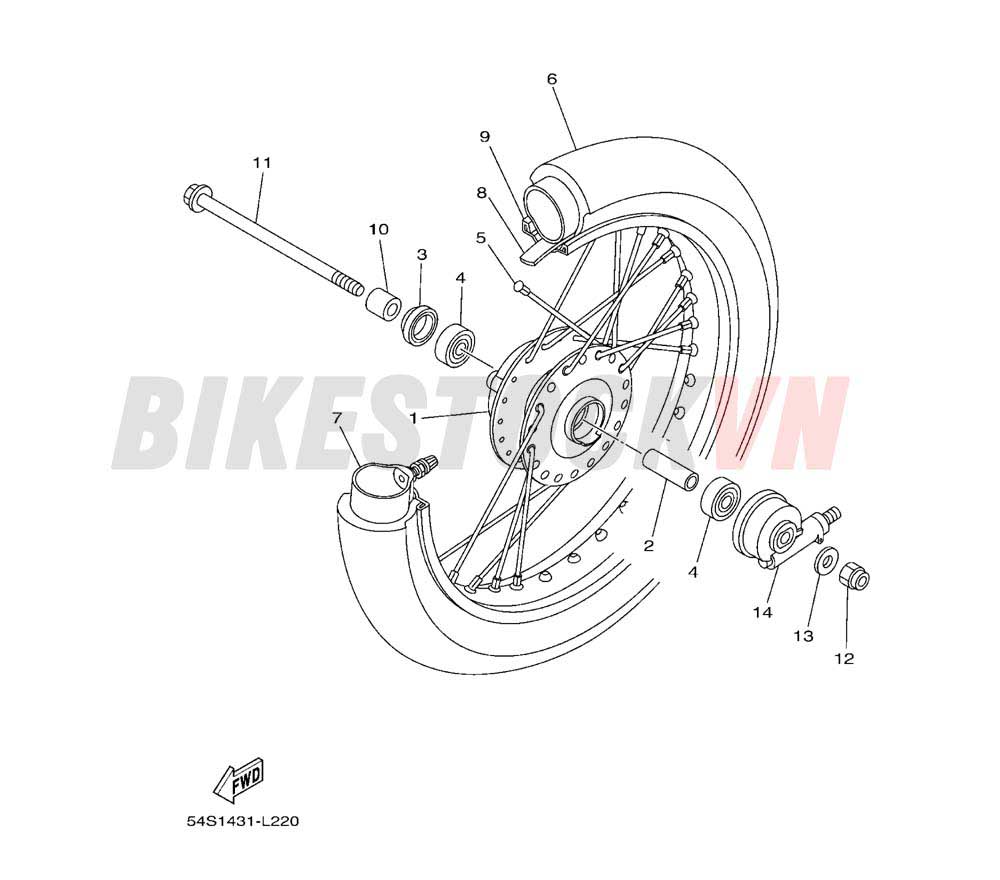 FRONT WHEEL FOR SPOKE WHEEL (1YC6)