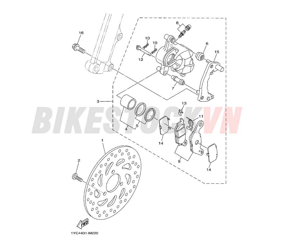 FRONT BRAKE CALIPER (1YC5/7)