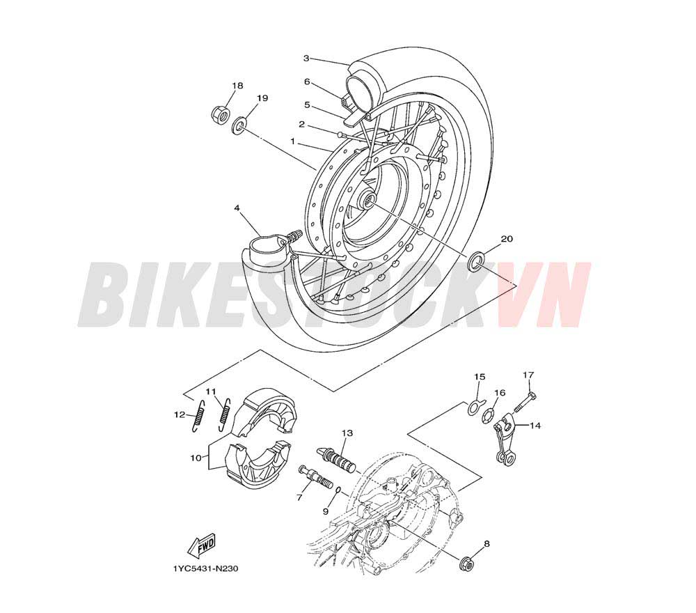 REAR WHEEL FOR SPOKE WHEEL (1YC6)