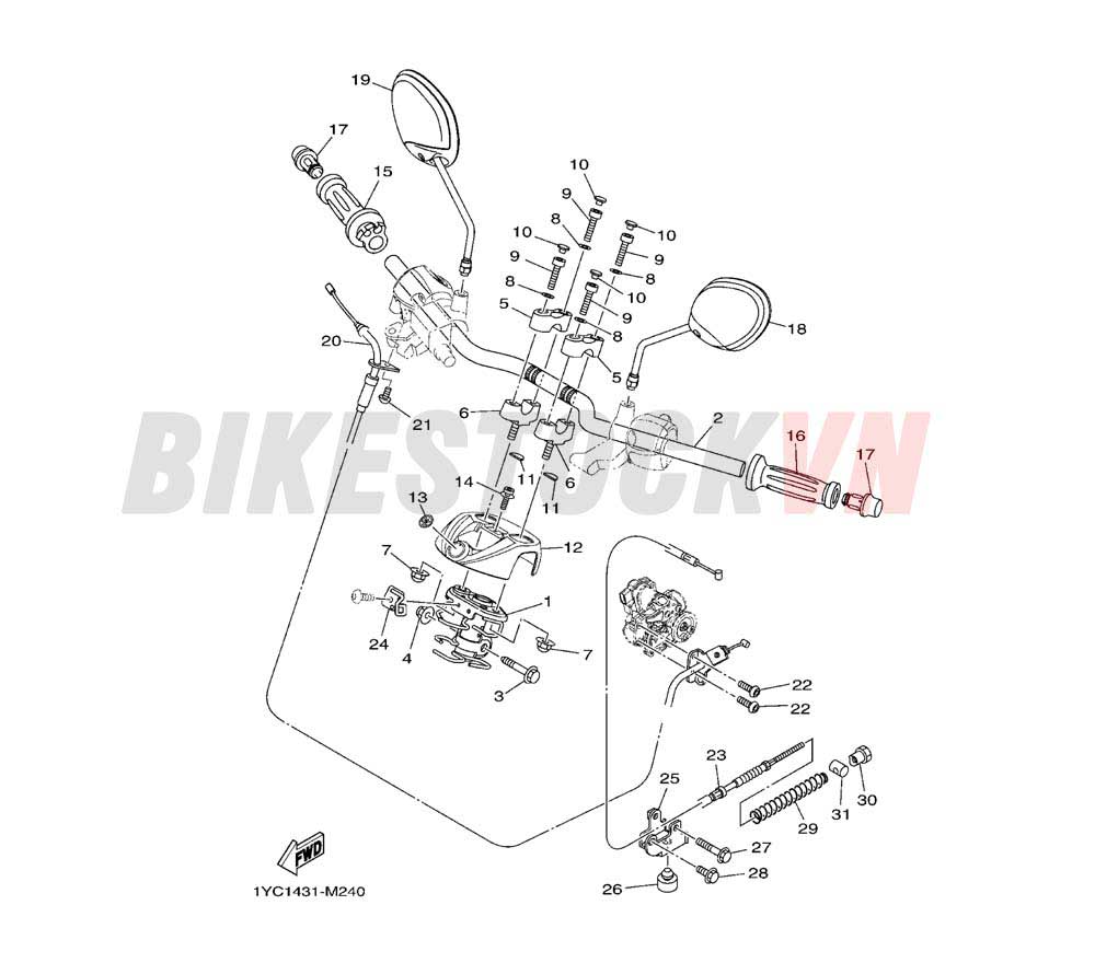 STEERING HANDLE & CABLE(1YC7)