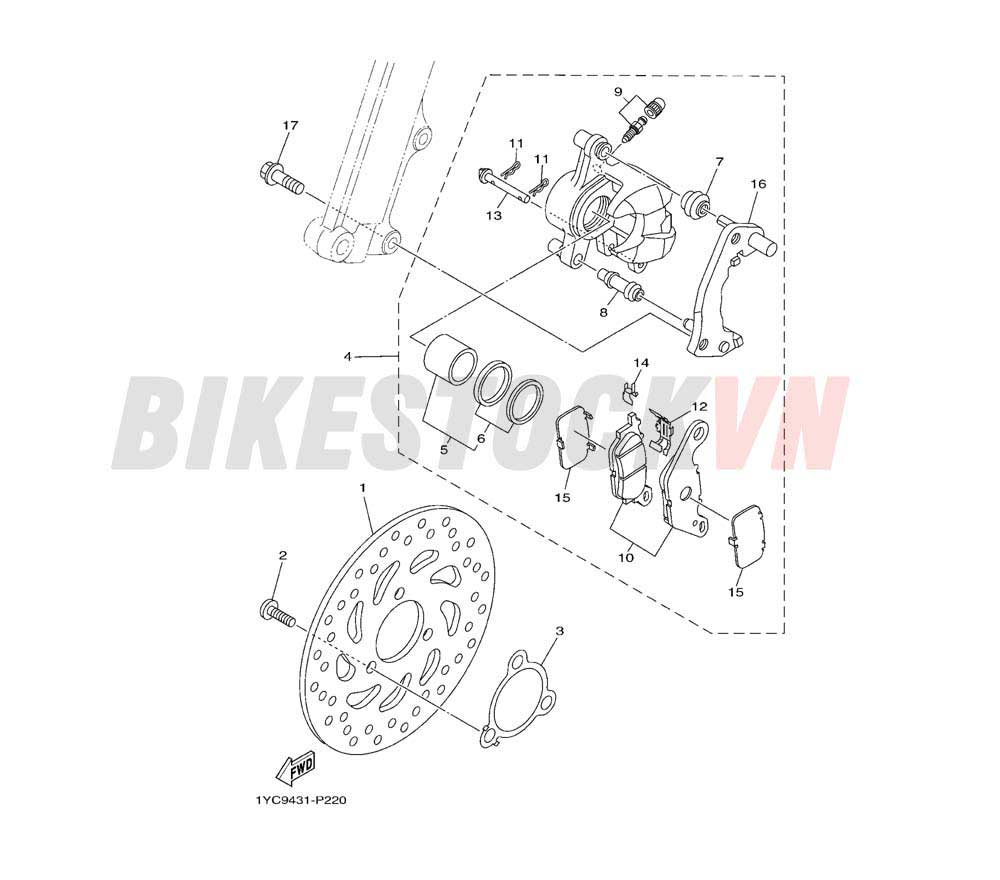 FRONT BRAKE CALIPER(1YC9/A)