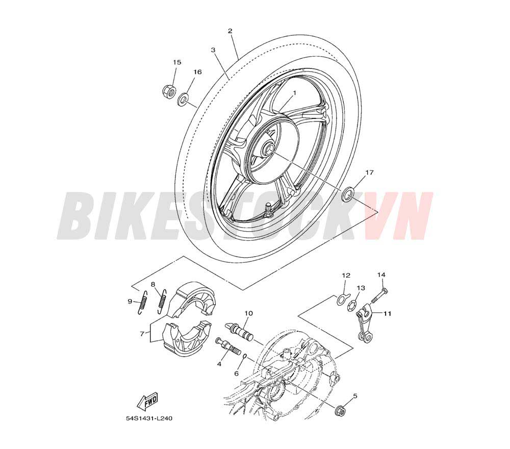 REAR WHEEL FOR CAST WHEEL(1YC9)