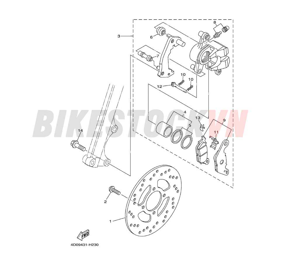 FRONT BRAKE CALIPER (4D0A/0B/0C)