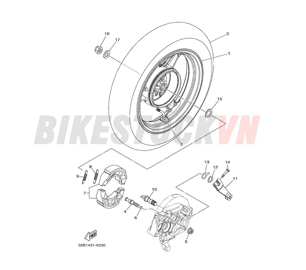 REAR WHEEL FOR CAST WHEEL (52B1/2/3)