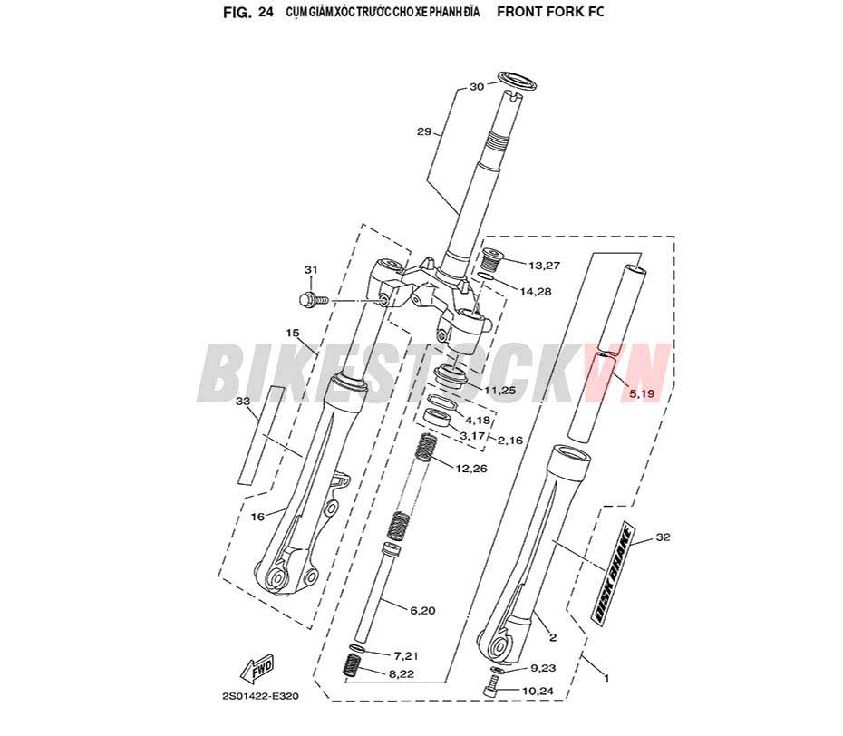 FIG-24_CỤM GIẢM XÓC TRƯỚC CHO XE PHANH ĐĨA