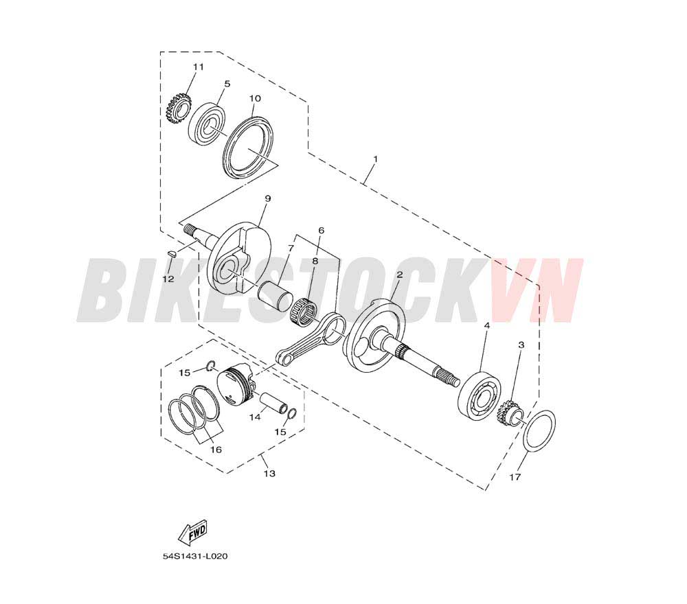 CRANKSHAFT & PISTON (54S1/2)