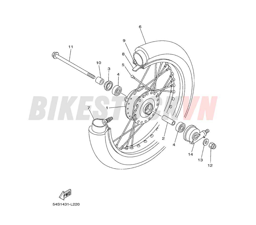 FRONT WHEEL FOR SPOKE WHEEL (54S1)