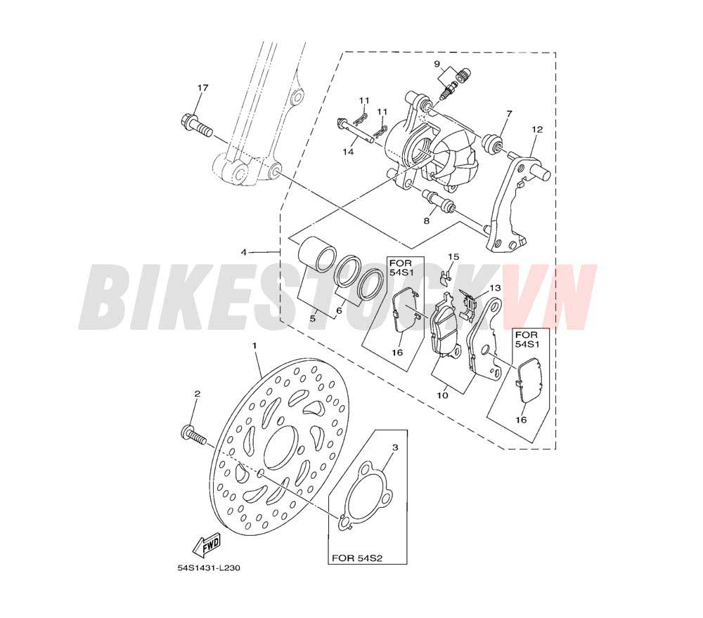 FRONT BRAKE CALIPER (54S1)