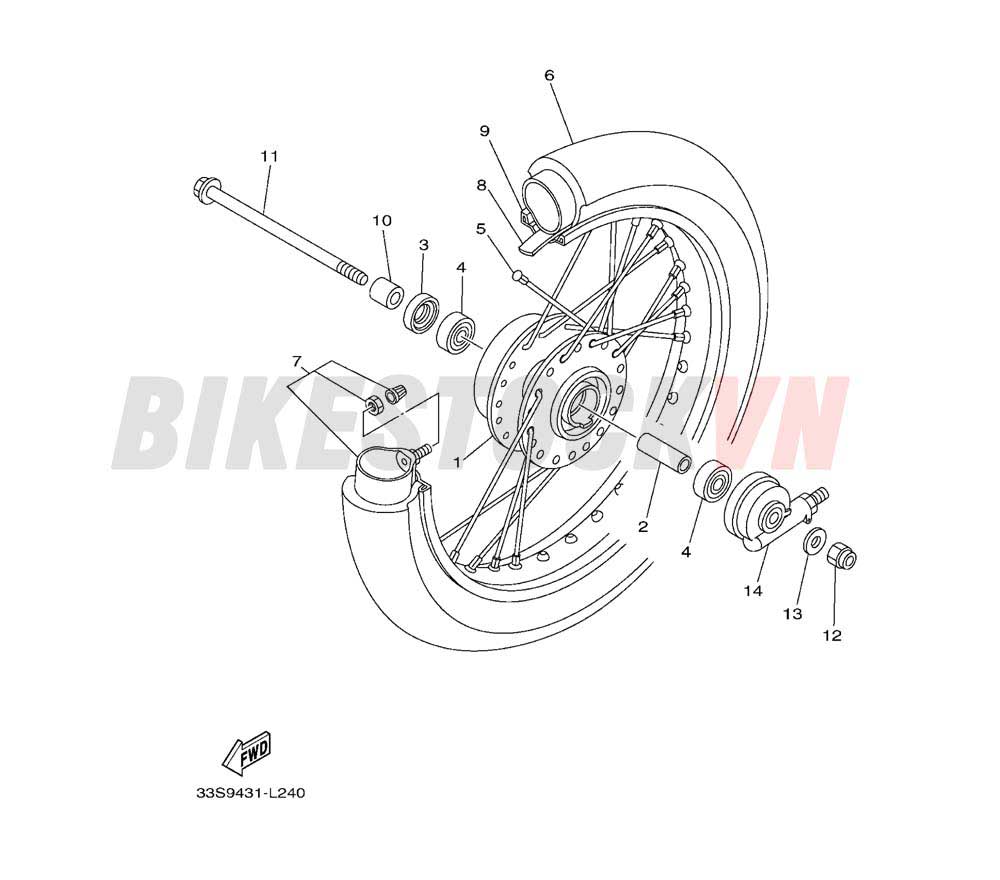 FRONT WHEEL FOR SPOKE WHEEL (33S9/B)