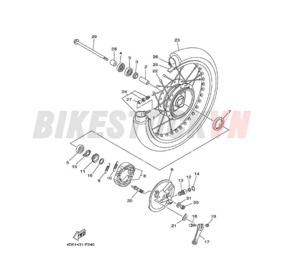 FRONT WHEEL FOR DRUM BRAKE(5WR7)