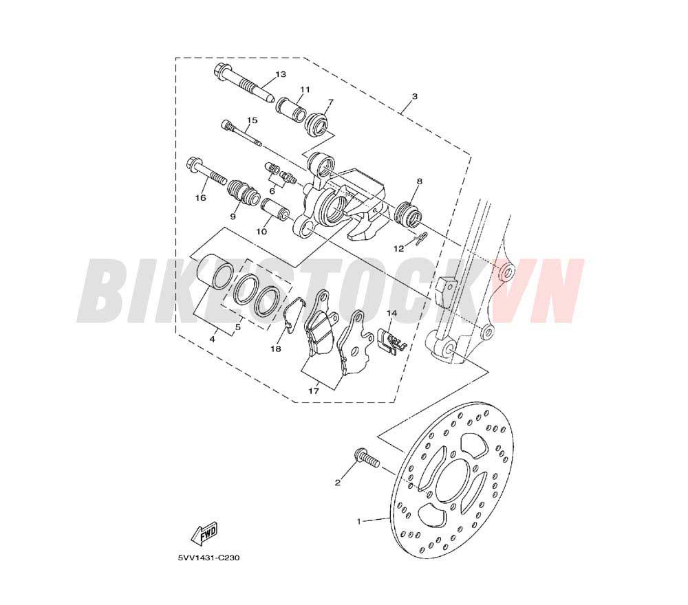 FRONT BRAKE CALIPER(5VVD)