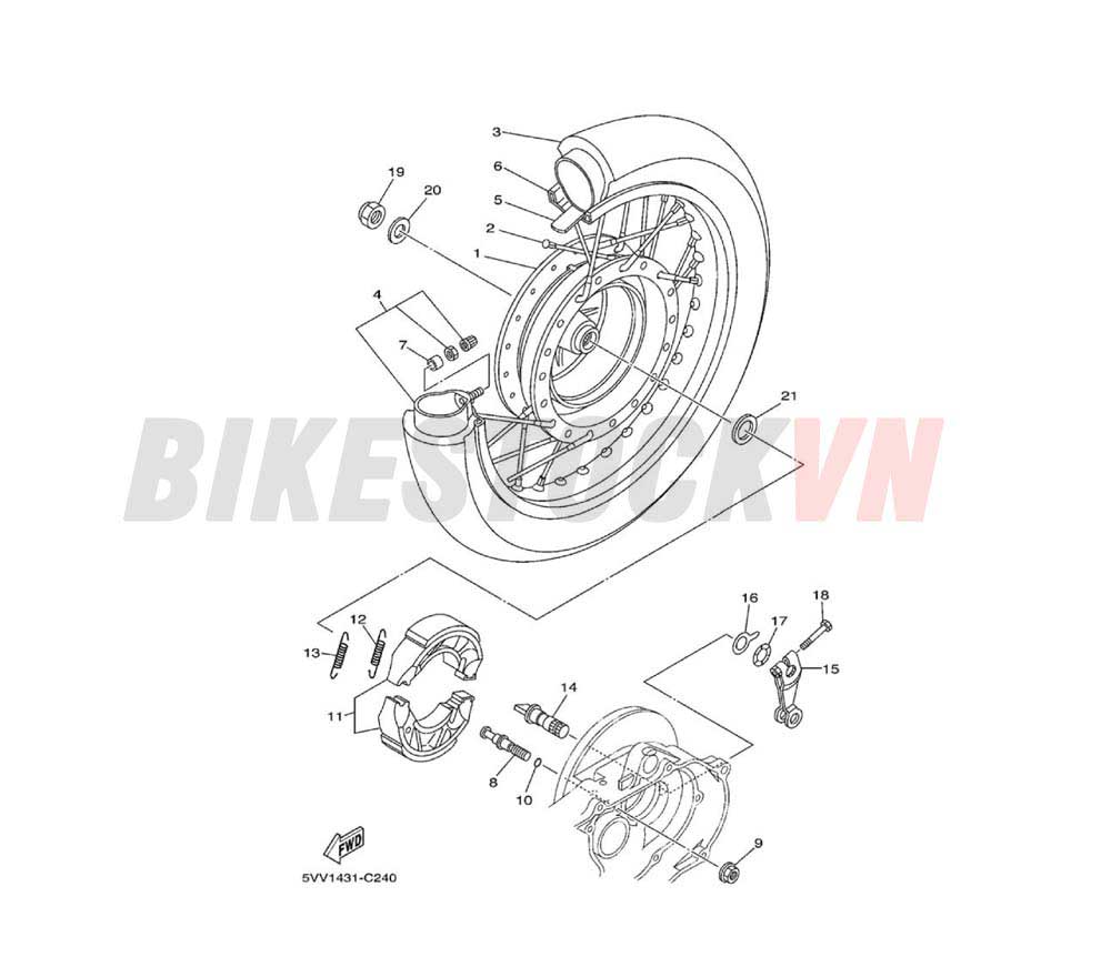 REAR WHEEL FOR SPOKE WHEEL(5VVD/5WR7)