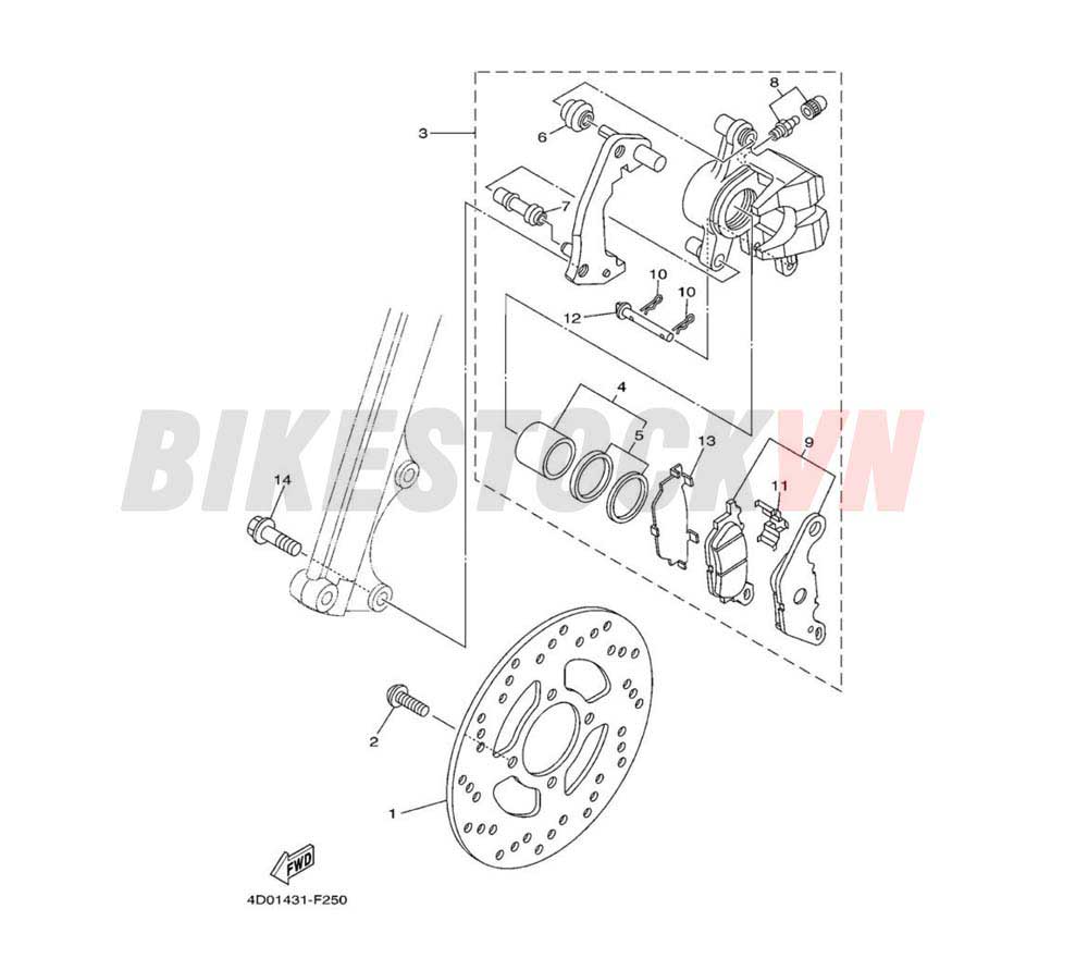 FRONT BRAKE CALIPER (4C95)