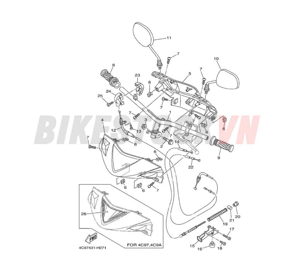 STEERING HANDLE & CABLE (4C97)