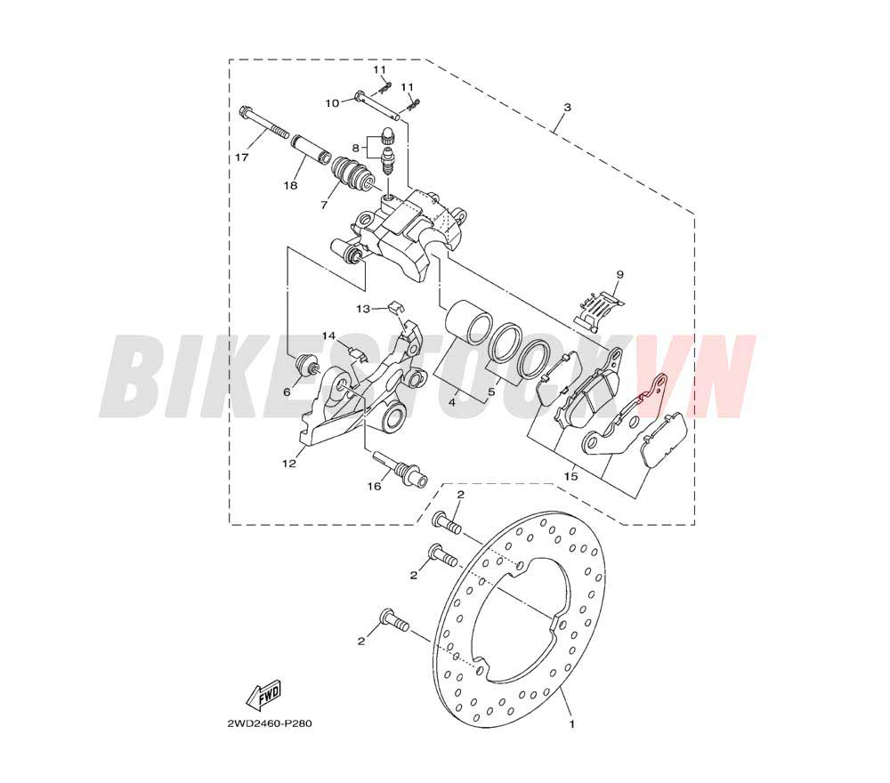 REAR BRAKE CALIPER