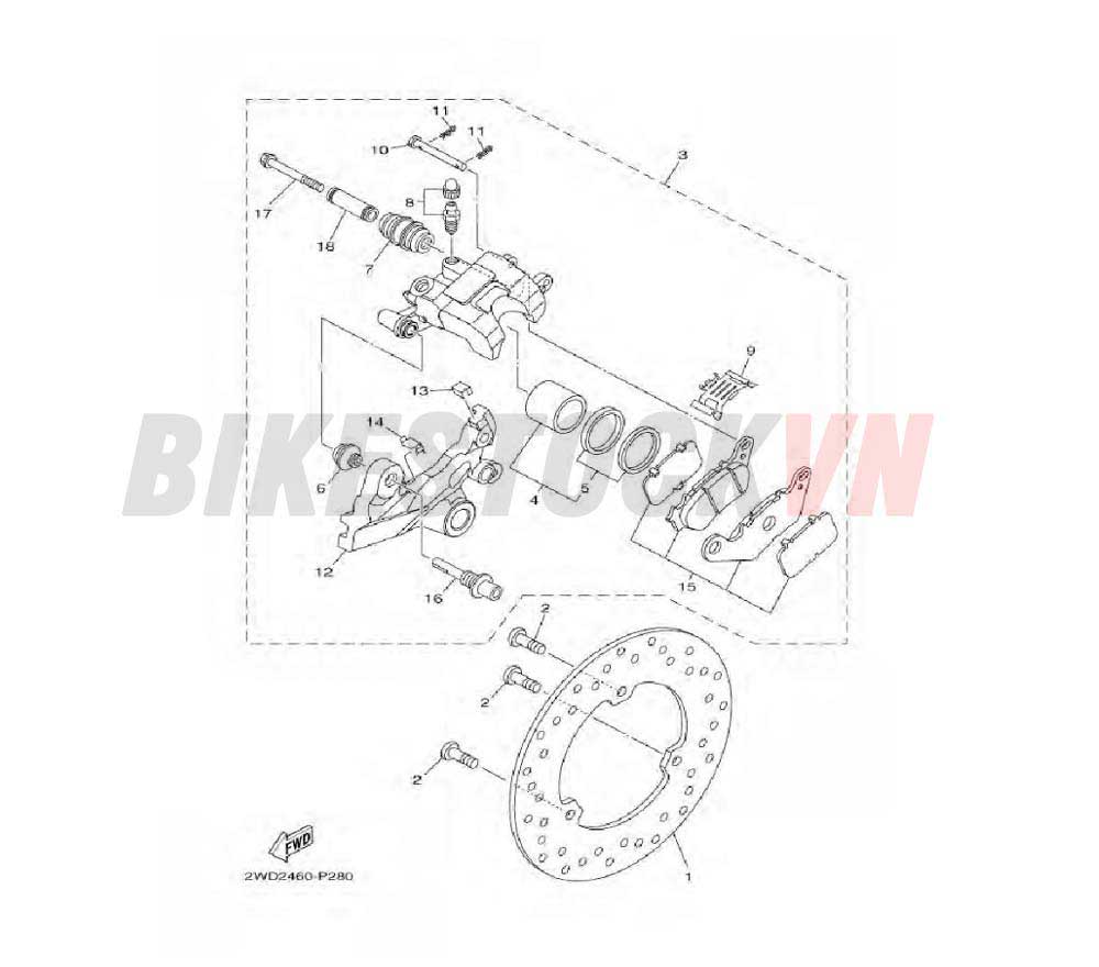 REAR BRAKE CALIPER