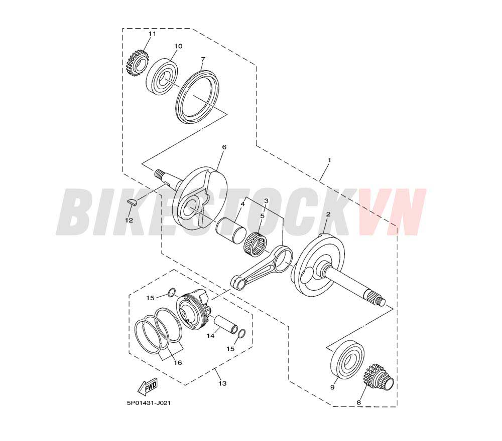 CRANKSHAFT & PISTON(5P07/8)