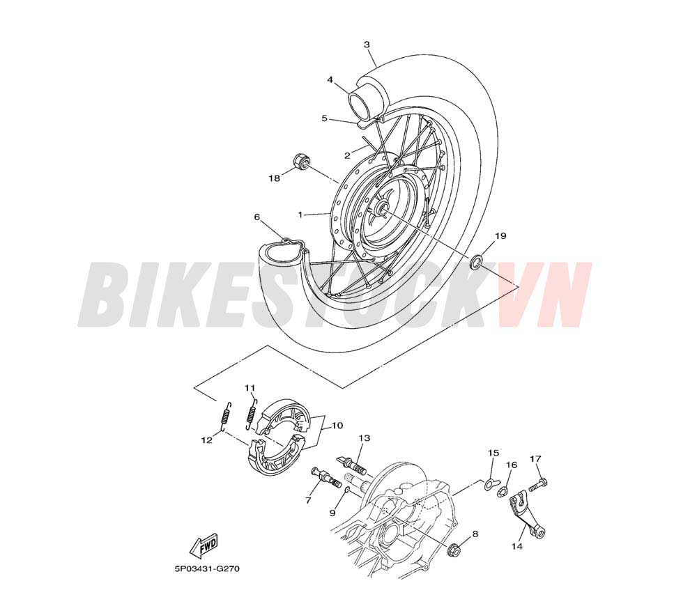 REAR WHEEL FOR SPOKE WHEEL(5P07)