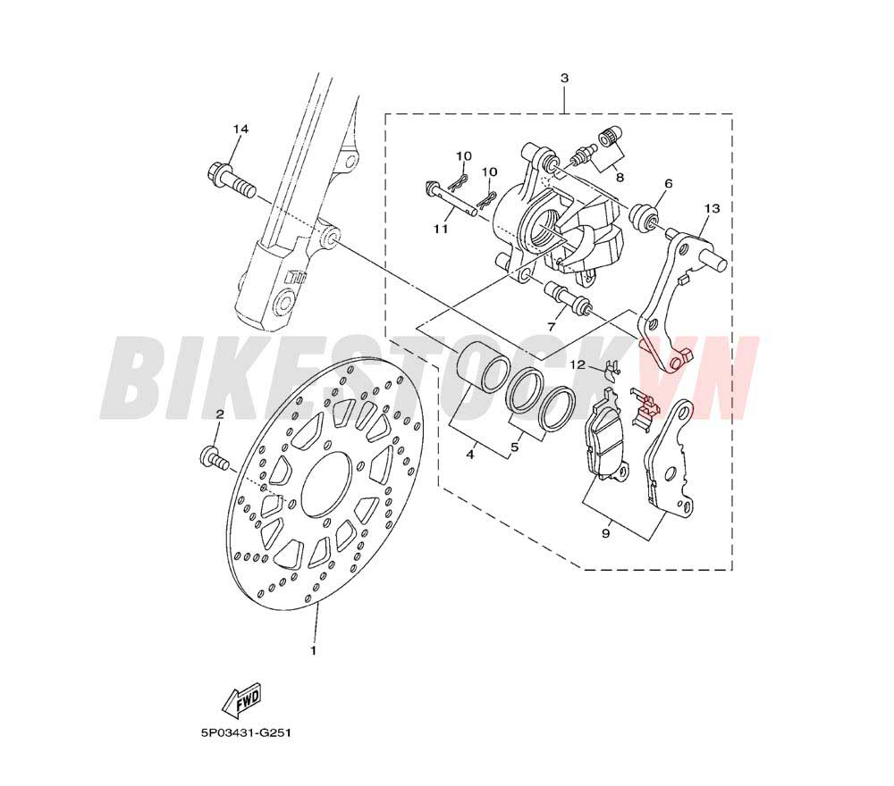 FRONT BRAKE CALIPER (5P05/06)