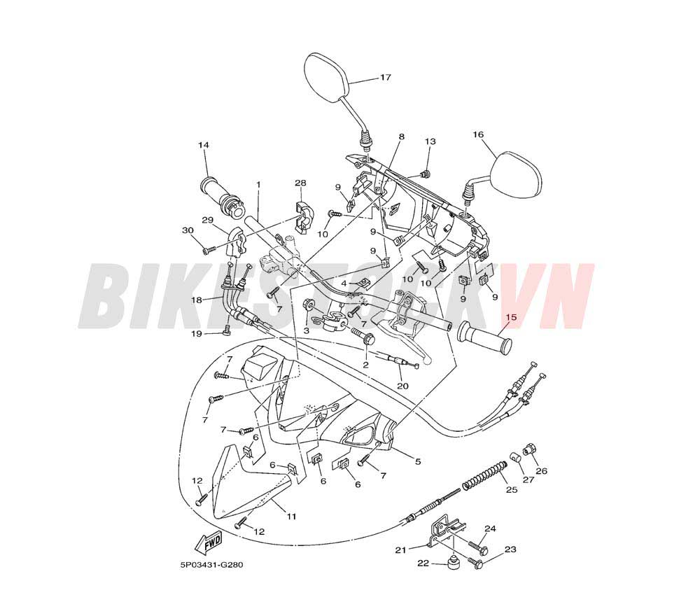 STEERING HANDLE & CABLE(5P05/06)