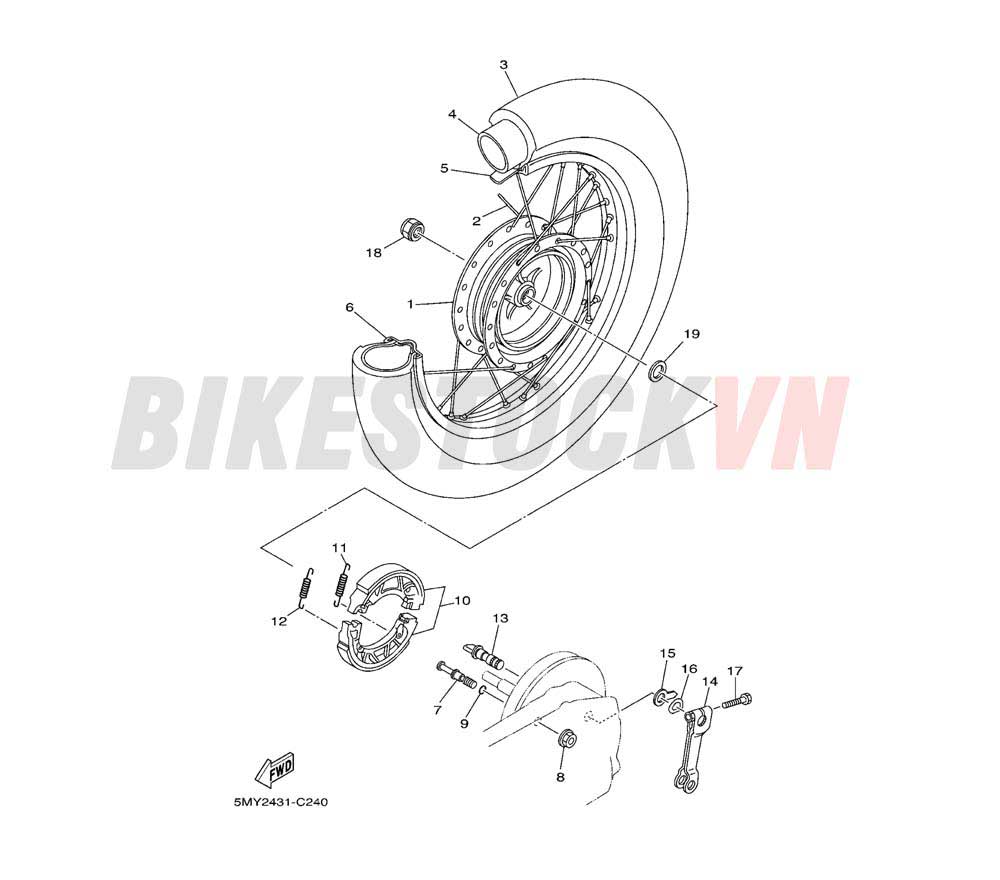 REAR WHEEL FOR SPOKE WHEEL