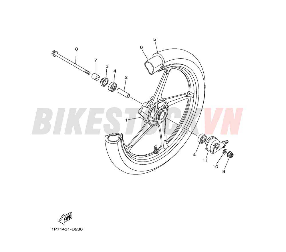 FRONT WHEEL FOR CAST WHEEL (1P78)