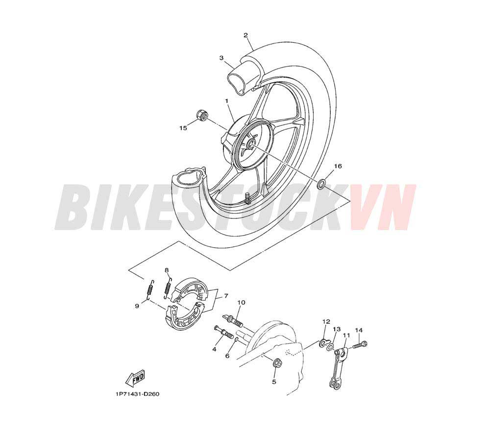 REAR WHEEL FOR CAST WHEEL (1P78)