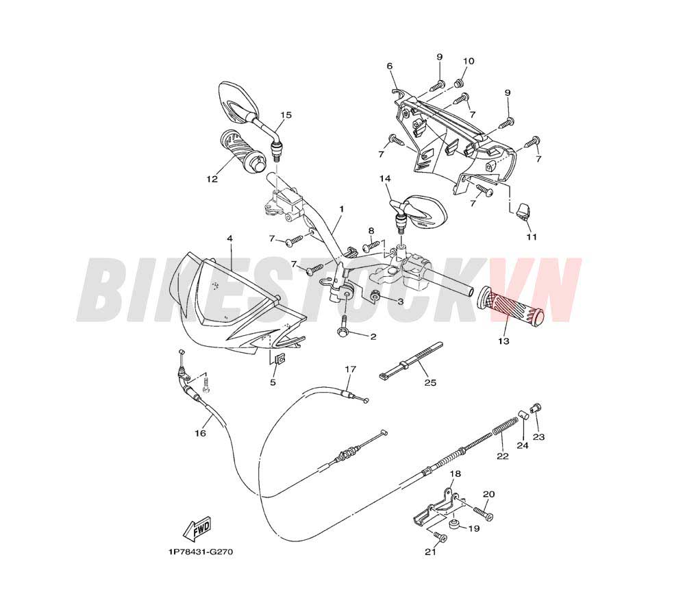 STEERING HANDLE & CABLE (1P78)