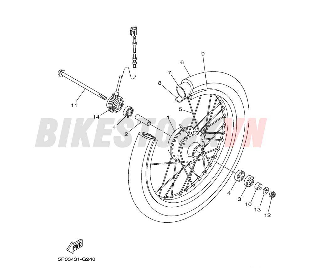 FRONT WHEEL FOR SPOKE WHEEL(1DC2)