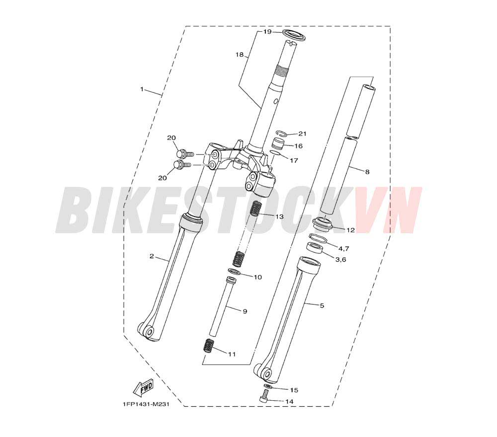 FRONT FORK FOR DRUM BRAKE (1FPC)