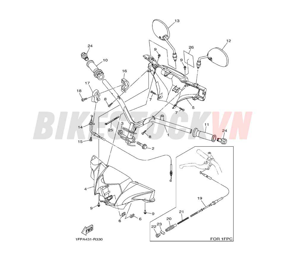 STEERING HANDLE & CABLE (1FPA/B)