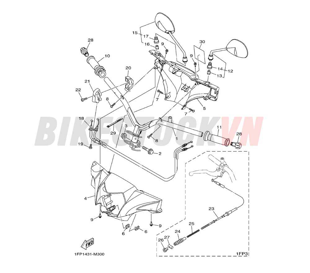 STEERING HANDLE & CABLE(1FP1/2)