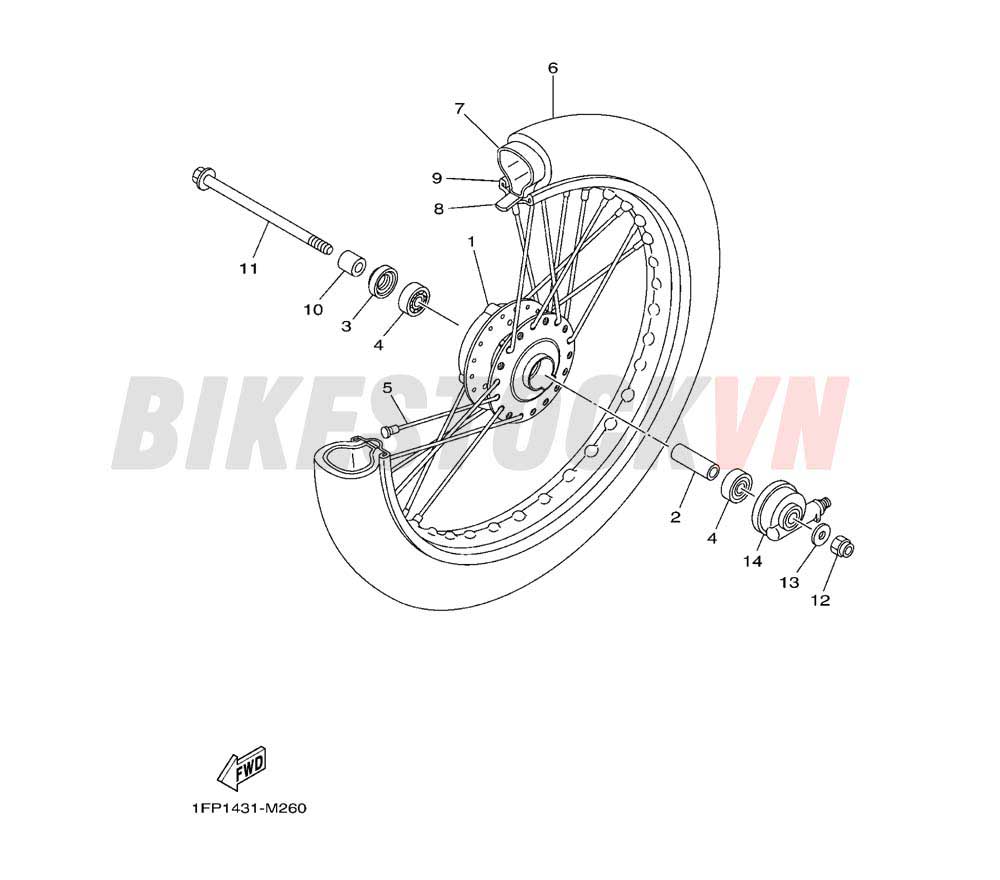 FRONT WHEEL FOR DISK BRAKE (1FP8/9)