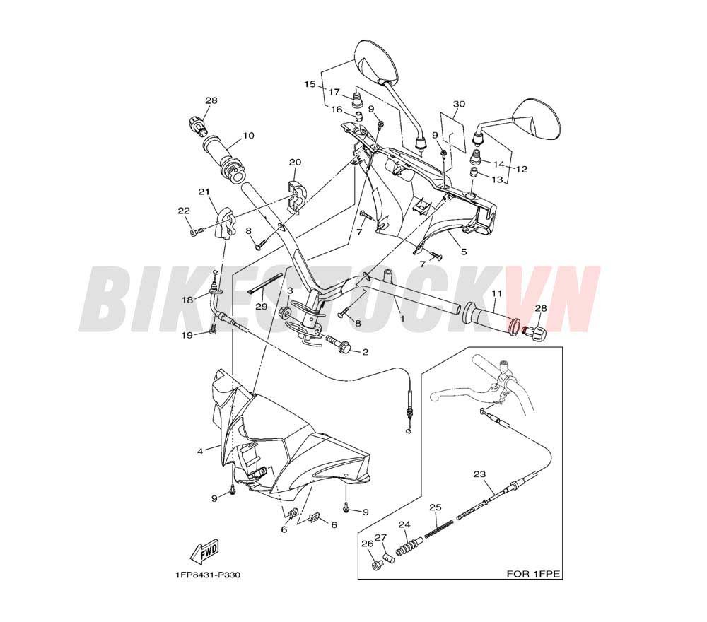 STEERING HANDLE & CABLE (1FPE)