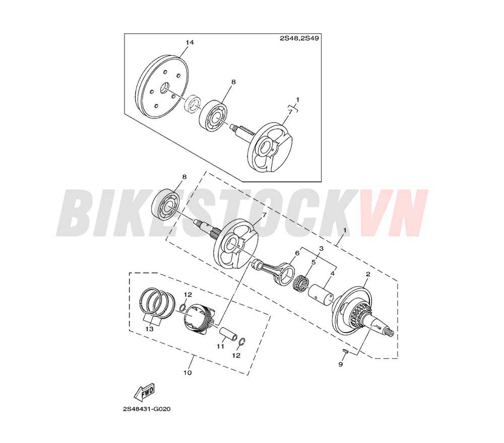 CRANKSHAFT & PISTON(2S48/49)